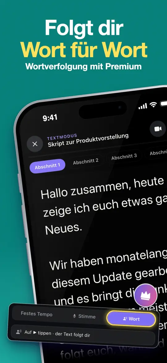 Folgt dir Wort für Wort — Wortverfolgung mit Premium